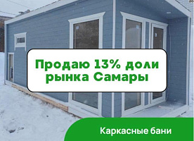 от 500к/мес. 13% доли рынка Самары пр-во каркасных бань